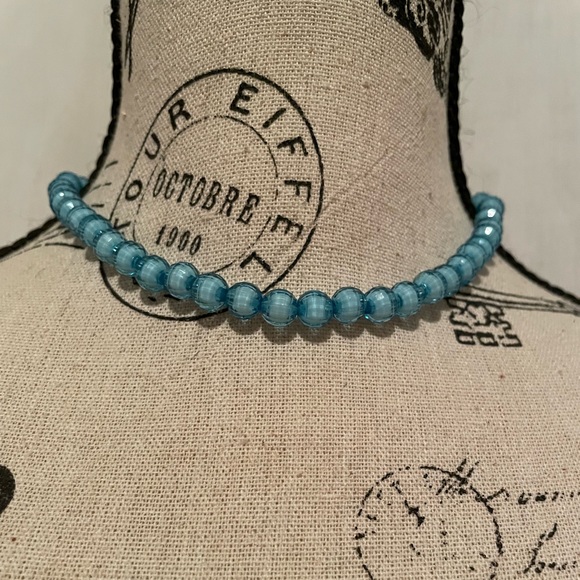 💙🪩 Blue Disco Beaded Necklace - Picture 1 of 4